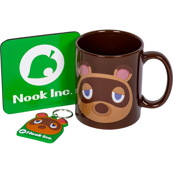 Nintendo Tasse Geschenkset (Tasse, Untersetzer & Schlüsselanhänger) - Animal Crossing