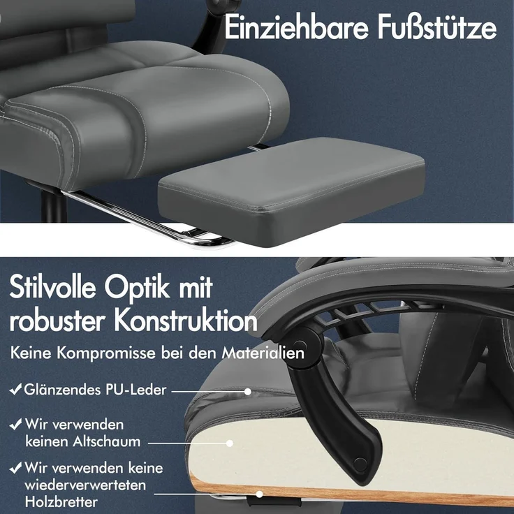 ALFORDSON Bürostuhl ergonomisch Hochlehner 150° Liegeposition Netzgewebe Rollen – Bild 4