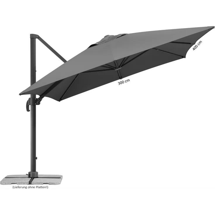Sonnenschirm Rhodos Grande 300x400/8 rechteckig, ca. 300 x 400 cm anthrazit – Bild 6