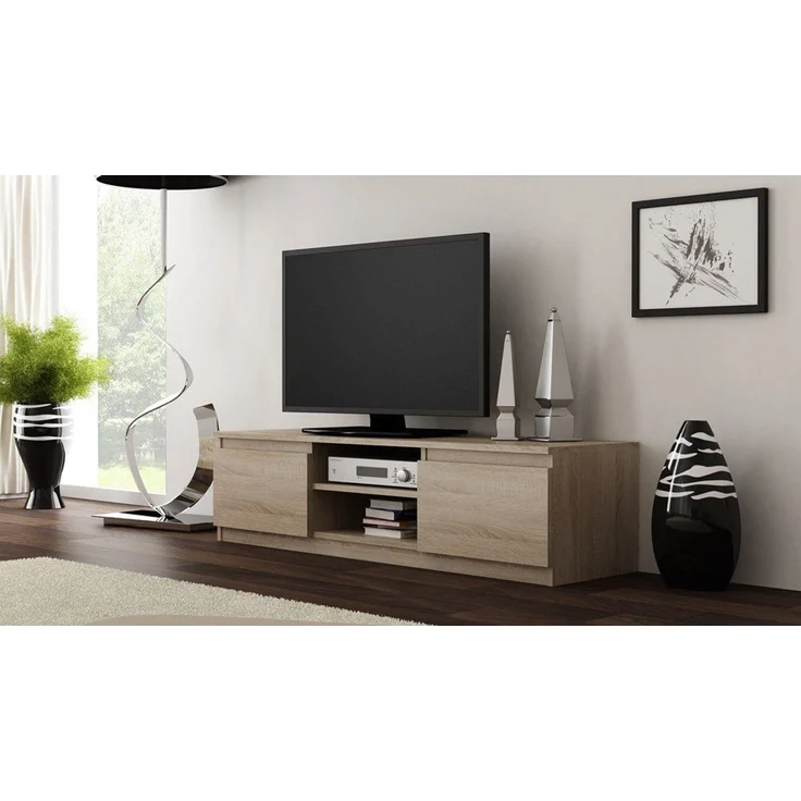 TOPESHOP LOWBOARD RTV140 Spanplatte Sonoma 140cm (H 36 x T 40 x B 140 cm) – Bild 3