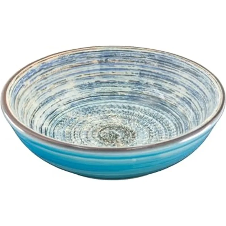 Kaladia Multireibe Keramik Reibeschüssel in Braun/Blau gestreift - ∅ 17 cm, Keramik, einfaches Zerkleinern von Zutaten und mehr - Made in Spain