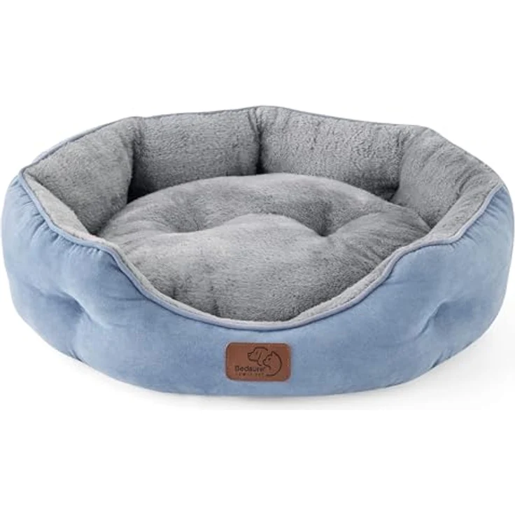 BEDSURE Katzenbett waschbar Katzen Bettchen - 51 x 48 x 15 cm Katzen Bett mit zweiseitig Innenkissen Katzenschlafplatz für Katzen oder kleine Hunde, blau – Bild 2