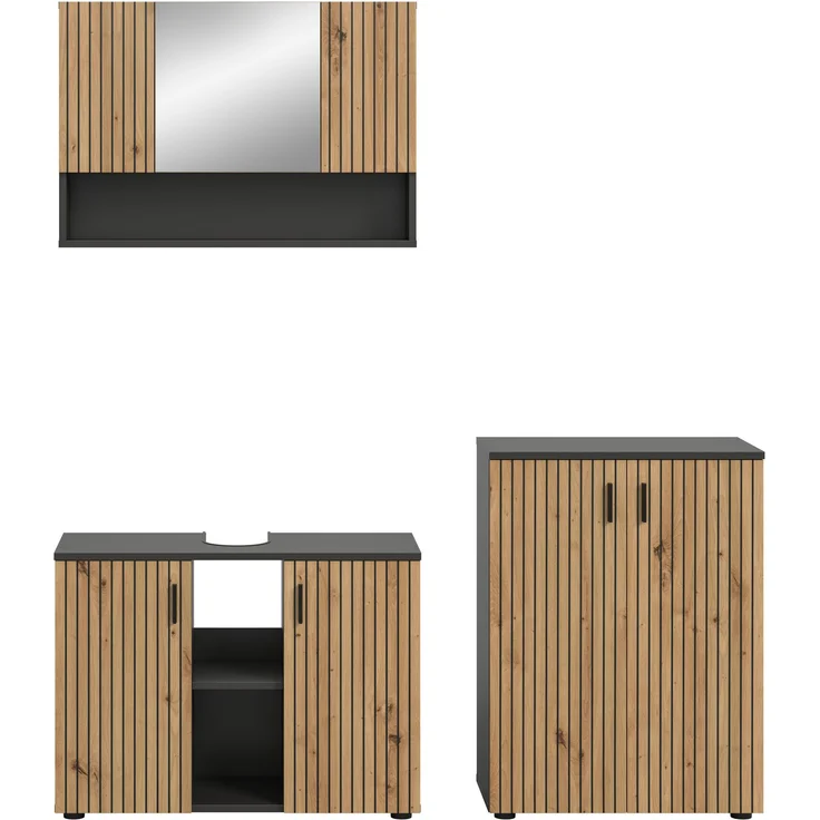 Badkombination B/H/T: 155x180x30 cm in Basalt Nachbildung und -- – Bild 2