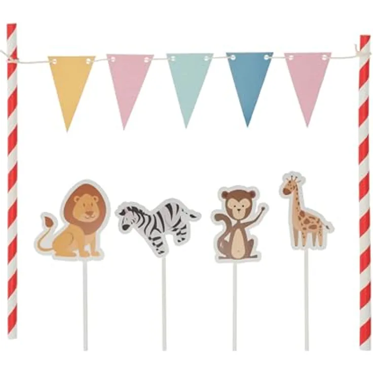 Free & Easy Tortenstecker, Cake Topper Tiere Bunt Mix