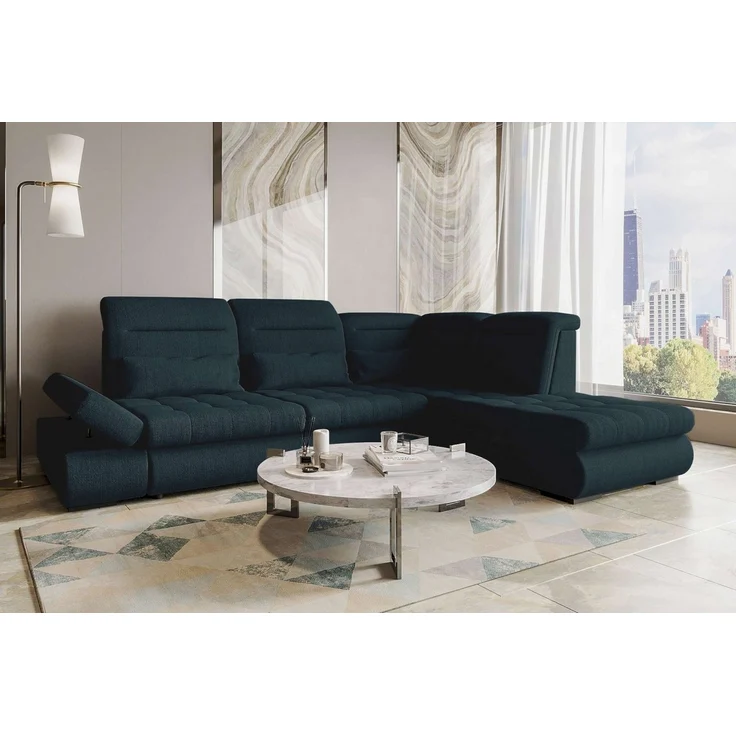 99rooms Ecksofa Toscana, Sofa L-Form, Eckcouch, Bettfunktion, Rundumbezug aus gepolstertem Velours VOGUE – Bild 5