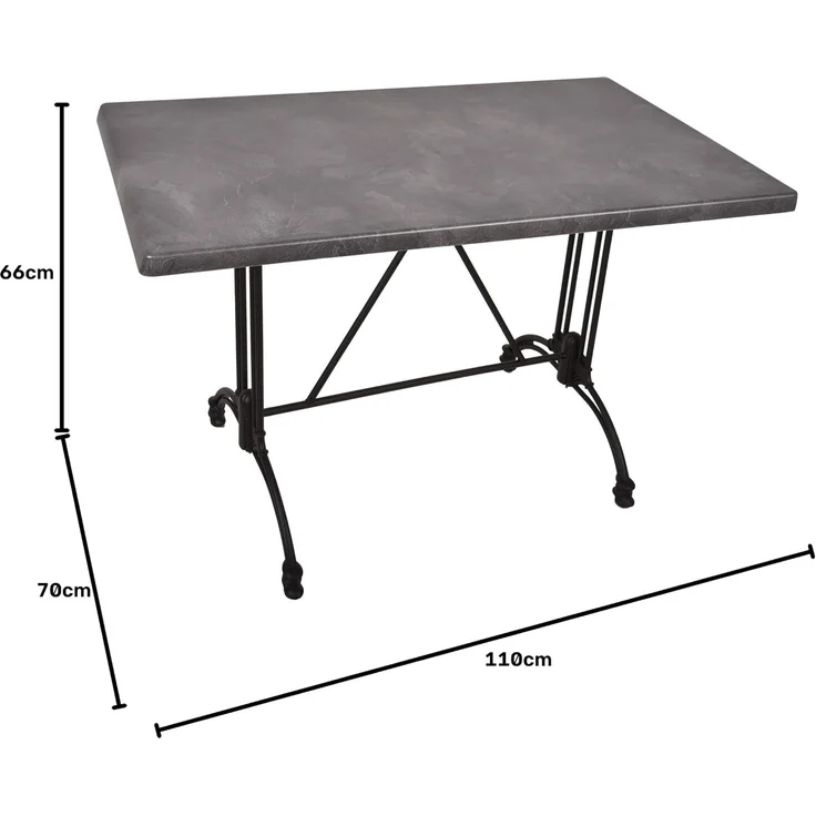 Bistrotisch JOANA 110x70cm Rechteckig Schwarz Holz | Cafétisch Bartisch Gartentisch Outdoor-Esstisch – Bild 2