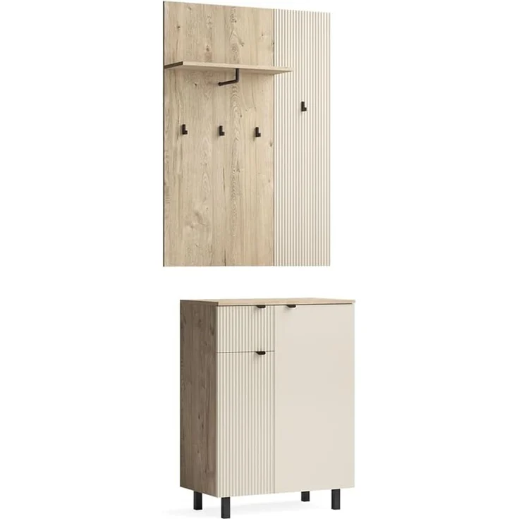 Garderobe Puerto Eiche/Cashmere 2-er Set Vicco – Bild 1