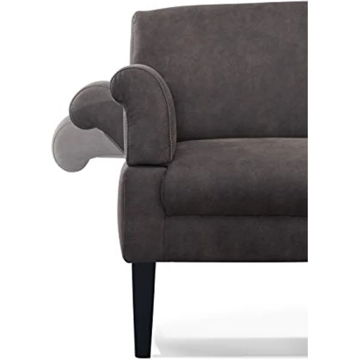 CAVADORE 3-Sitzer Küchensofa Malm, Sitzbank für Küche oder Esszimmer in Lederoptik, Inkl. Armteilverstellung, Federkern und moderner Kontrastnaht, 182 x 97 x 78, Mikrofaser: grau – Bild 9
