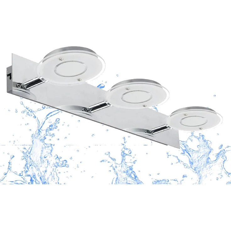 TRANGO LED Deckenleuchte, 2114 Modern 3-flammig IP44 Spiegelleuchte *COOL* inkl. 3x 4,5 Watt 3000K warmweiß LED Modul Badleuchte 420mm lang mit schwenkbar und drehbar Spots, Badezimmer Wandleuchte, Deckenlampe, Badlampe – Bild 1