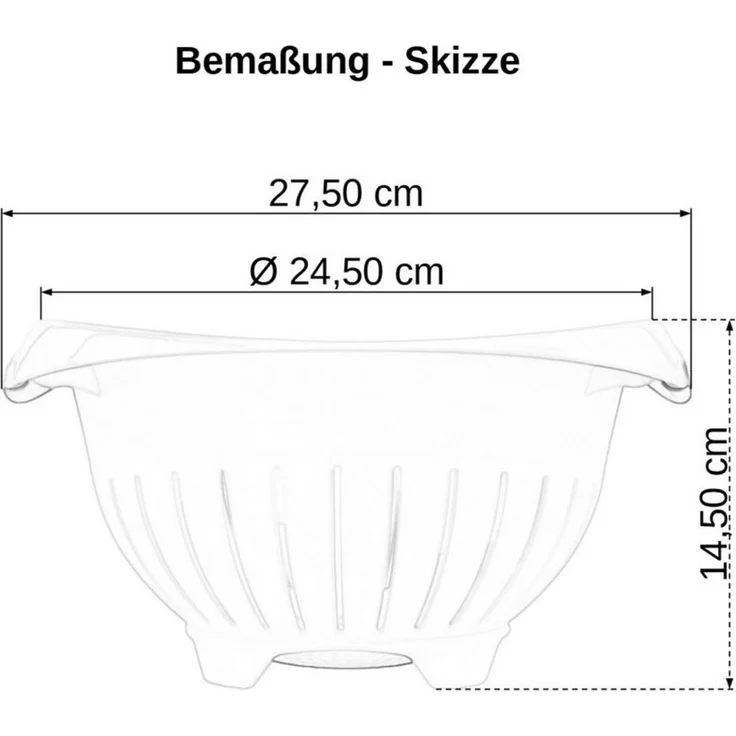 Engelland Nudelsieb Abtropfsieb, Seiher, Kunststoff, (Vorteils-Set, 1-St, Ø 24,5 cm), spülmaschinengeeignet, BPA-frei, lebensmittelecht – Bild 3