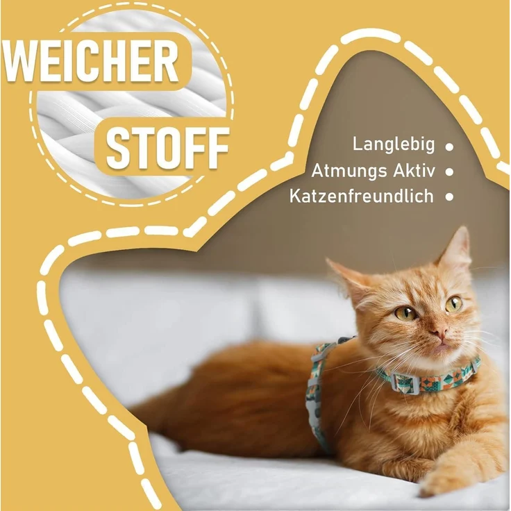 Supet Katzen Geschirr Leine Ausbruchsicher Katzenweste Gehen Kätzchengeschirr M – Bild 4