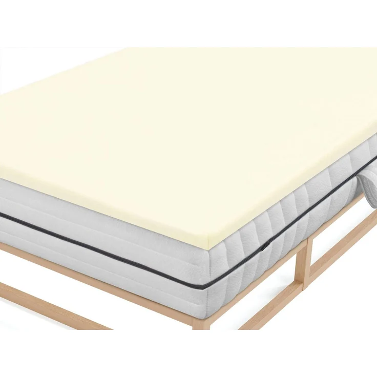 biberna Jersey-Elastic-Topper-Spannbetttuch 0077641, perlmutt, 1x 180x200 cm - 200x220 cm – Bild 2