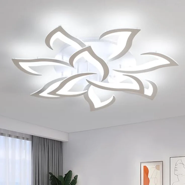Comely Deckenlampe LED 84W mit 10 Köpfen im Blumenstil, Deckenleuchte Modern aus Eisen und Acryl, Deckenlampe Wohnzimmer 6500K für Schlafzimmer, Küche und Büro – Bild 2