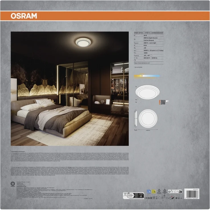 Osram LED Deckenleuchte Orbis Spiral Layer weiß Ø 50 cm 38 W warmweiß – Bild 5