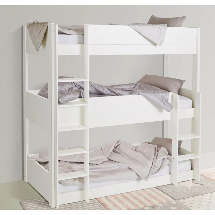 Lüttenhütt Etagenbett "TIPO"BESTSELLER! Stockbett, Hochbett, Bodenbett, platzsparend (Leitern beidseitig montierbar), mit 3 Schlafplätzen, FSC® zertifiziertes Massivholz (Kiefer) – Bild 1