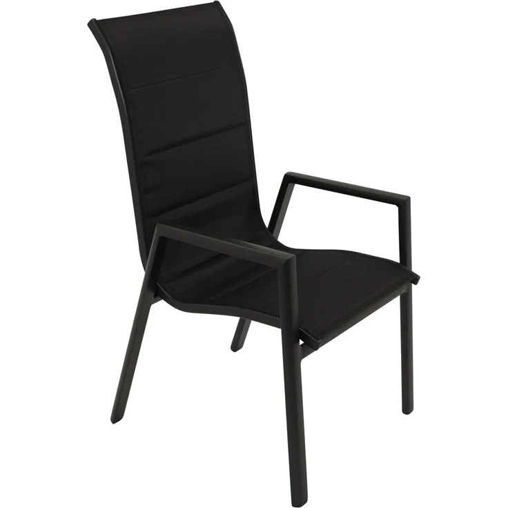 DEGAMO LAGOS II Gartengarnitur, Aluminium, anthrazit, 9-teilig (8x Stapelsessel, 1x Ausziehtisch 195/255x120cm) – Bild 2