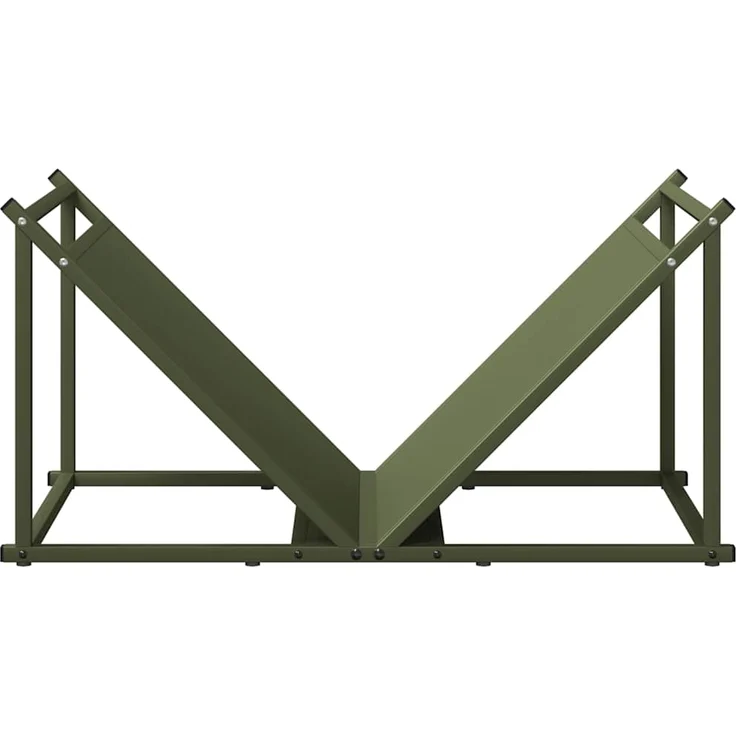 vidaXL Brennholzregal Olivgrün 70x43x34,5 cm Kaltgewalzter Stahl 864176 – Bild 4