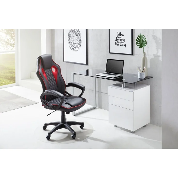 XORA 'GOMMA' Gamer Stuhl, Kunstleder schwarz, 65.5 x 120 x 69 cm, höhenverstellbar, 120 kg belastbar – Bild 5
