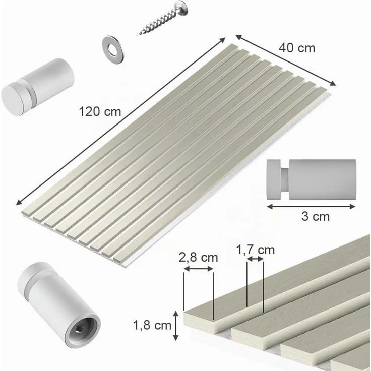 Akustikpaneel Sonoa Salbeigrün/Weiß 12er Set Vicco – Bild 2