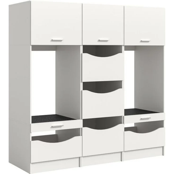 welltime Mehrzweckschrank-Set FALAS, TOPSELLER!, 3-teilig, Hauswirtschaftsraum Set, Breite 192 cm, (Set, 3-St, bestehend aus: 2x Waschmaschinenumbauschrank und 1x Wäscheschrank), Kombination, Waschmaschinenumbau, Waschmaschinenschrank, Wäschekammer – Bild 4