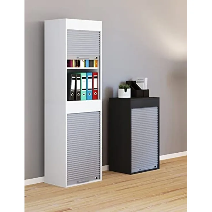 VCM Büroschrank Aktos 917517 Weiß H. 93 x B. 50 x T. 40 cm