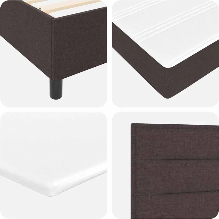 vidaXL Boxspringbett mit Matratze Dunkelbraun 120 x 190 cm Stoff 3342777 – Bild 11