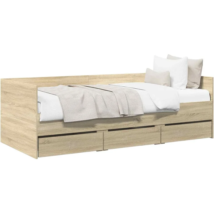 vidaXL Tagesbett mit Schubladen Sonoma-Eiche Holzwerkstoff 3429630 – Bild 2