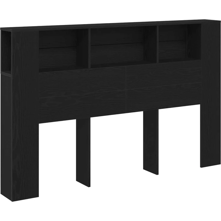 vidaXL Kopfteil Schrank Schwarz Eichen-Optik Holzwerkstoff 102,5 x 160 x 18,5 cm – Bild 2
