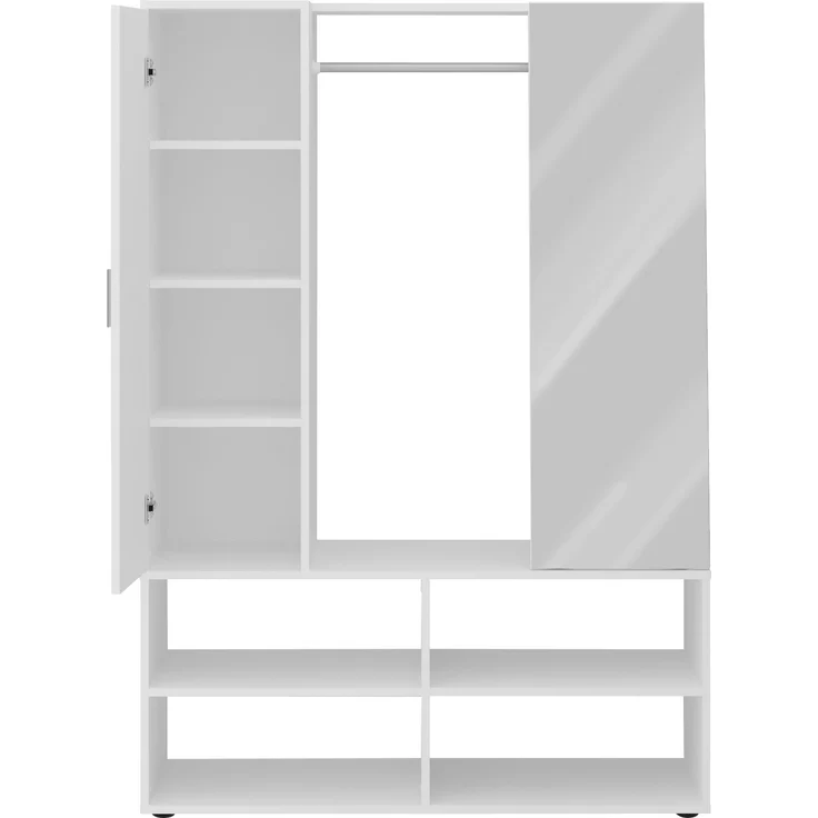 Garderobenschrank >AUMA 1< in weiß - 105x151,3x39,7cm (BxHxT) – Bild 3