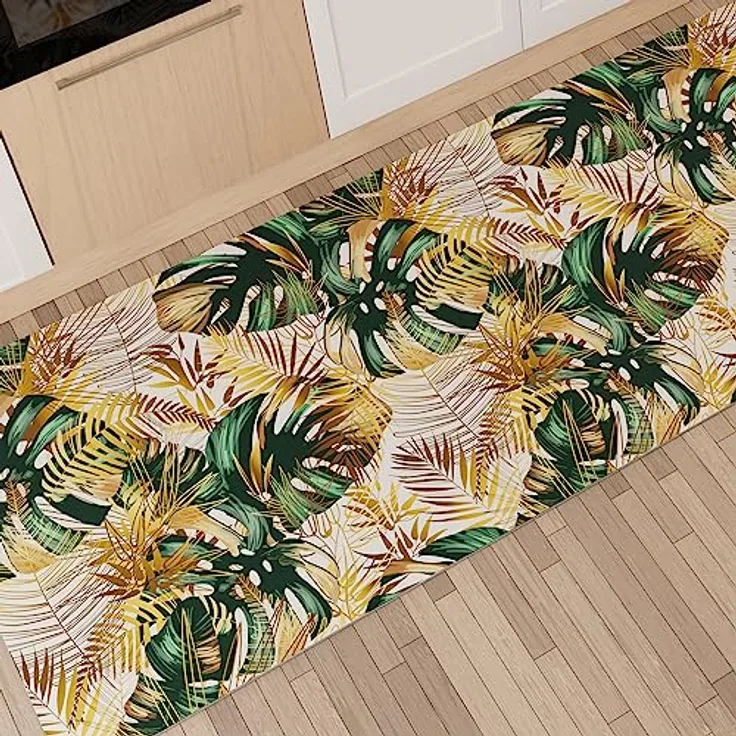 PETTI Artigiani Italiani - Teppich für Küche, rutschfest und waschbar, 52 x 440 cm, Design Tropical 04, 100% Made in Italy