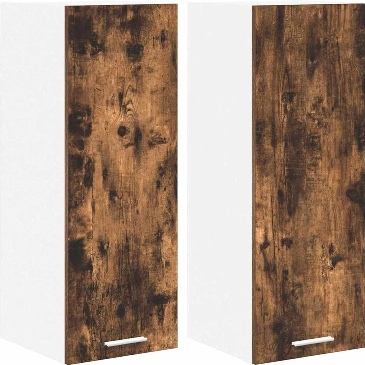 vidaXL Hängeschrank 2 stk. Geräucherte Eiche und Weiß Holzwerkstoff 884251 – Bild 2