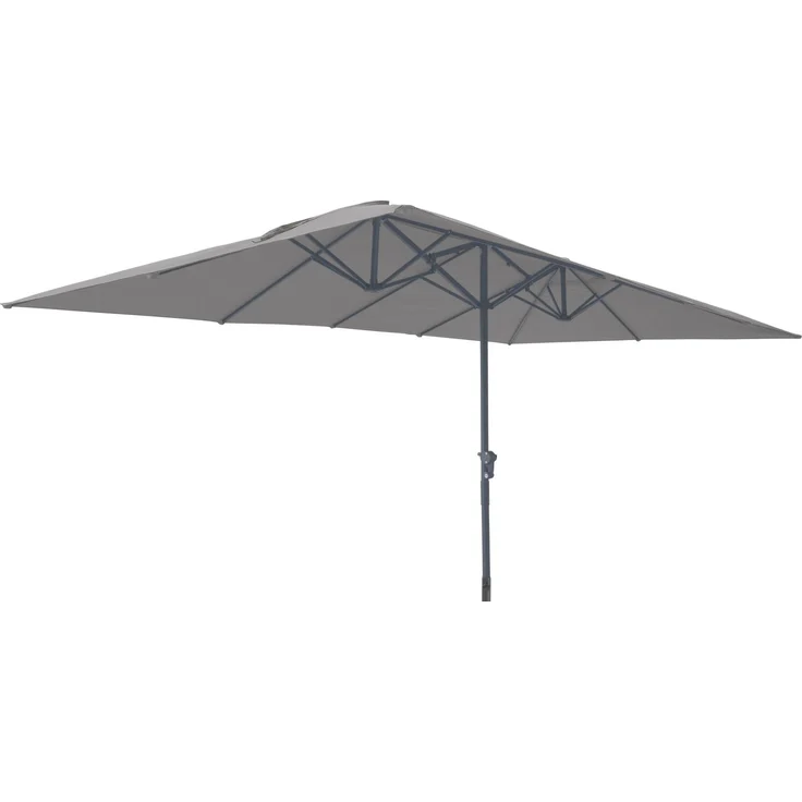 LECO Doppelsonnenschirm rechteckig, Aluminium-/Stahlrohrgestell anthrazit, Polyester anthrazit, 4,6x2,7 m – Bild 3