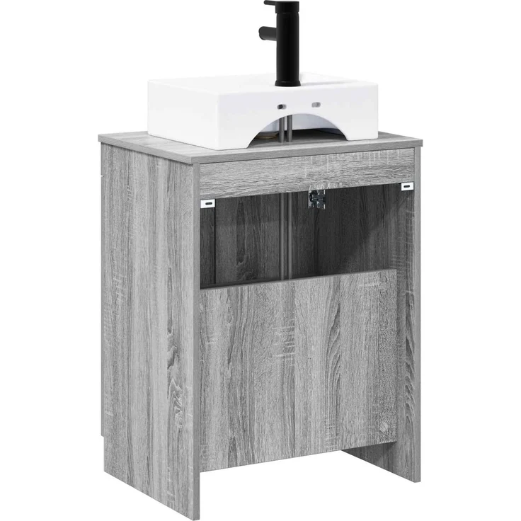 vidaXL Waschbeckenschrank Grau Sonoma 54 x 41 x 99,5 cm Holzwerkstoff 3404255 – Bild 7