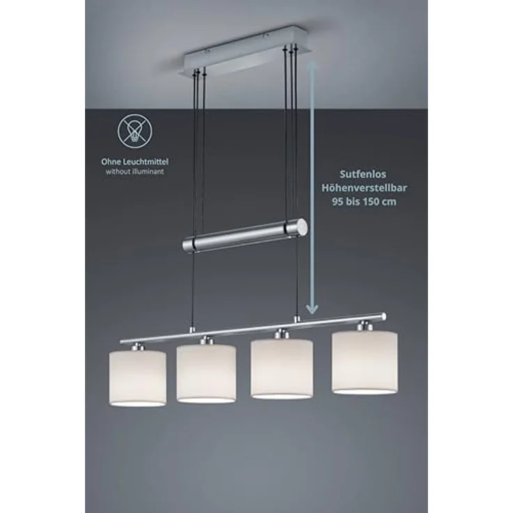 lightling Pendelleuchte Marita, höhenverstellbar, ohne Leuchtmittel, moderne Pendellampe, weiß – Bild 3