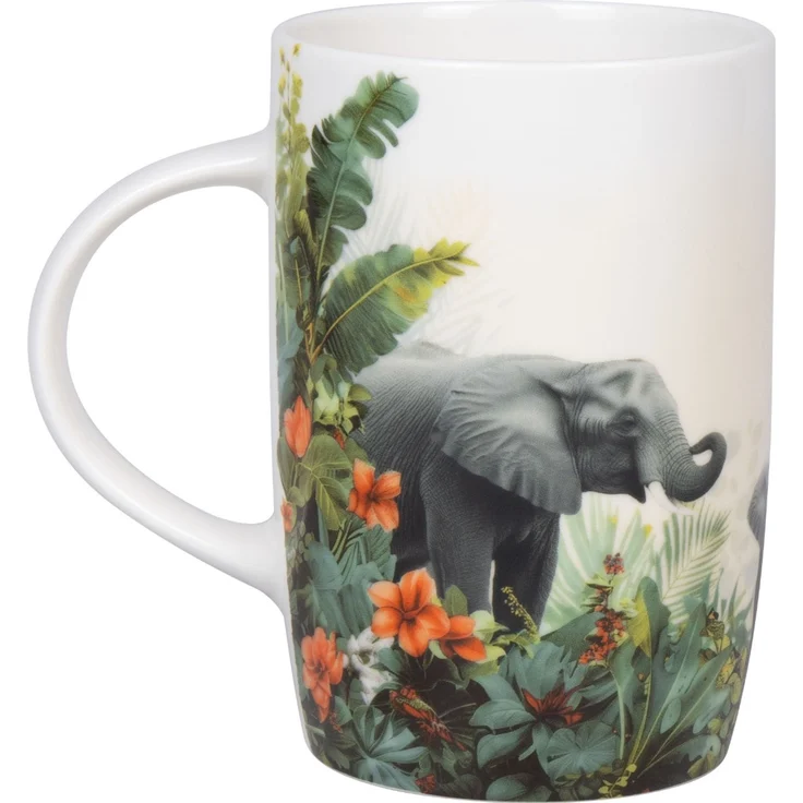 KÖNITZ 1172693056 Becher Jungle Elephants 580 ml aus Bone China Porzellan / Dschungel Elefanten – Bild 2