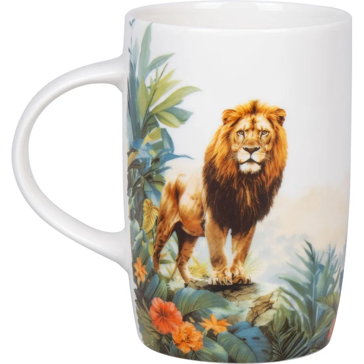 KÖNITZ 1172693057 Becher Jungle Lions 580 ml aus Bone China Porzellan / Dschungel Löwen – Bild 2