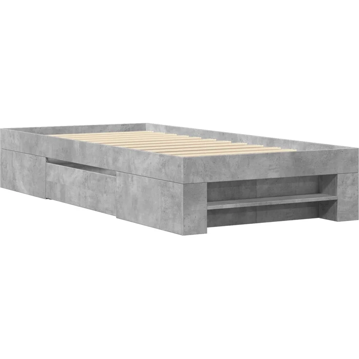 vidaXL Bettgestell mit Stauraum Betongrau 80 x 200 cm Holzwerkstoff 3429690 – Bild 7