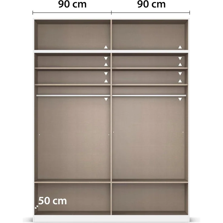 rauch Kleiderschrank Drehtürenschrank Schrank Garderobe Ankleide Schlafzimmer LAGOA (3 verschiedene Ausstattungen BASIC/CLASSIC/PREMIUM (inkl. SOFT-CLOSE) geräumige Schubladen, 3 Breiten, optional mit Aufsatz MADE IN GERMANY – Bild 9