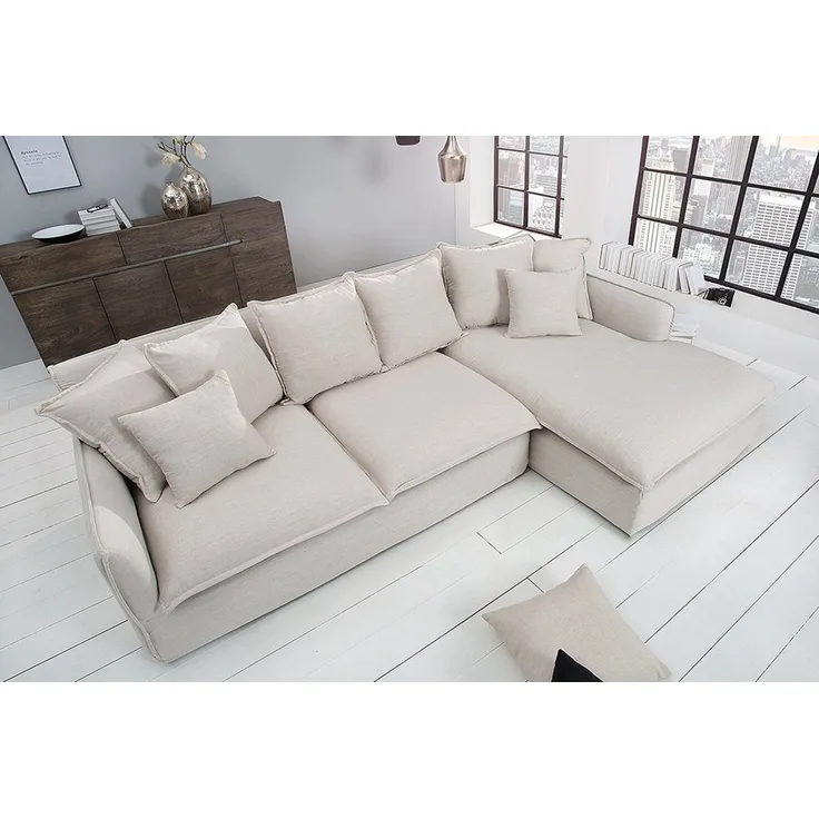 riess-ambiente Ecksofa HEAVEN 255cm natur, Einzelartikel 1 Teile, Couch · L-Form rechts · Wohnzimmer · Webstoff · Federkern · Landhaus