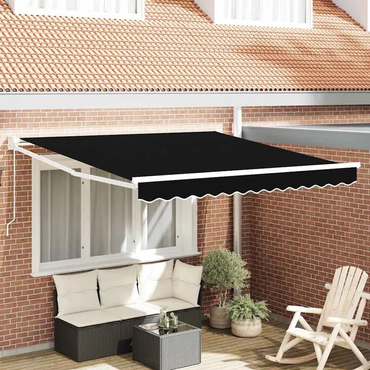 Markise, Sonnenmarkise Schwarz 300 x 250 x 165 cm Polyester
