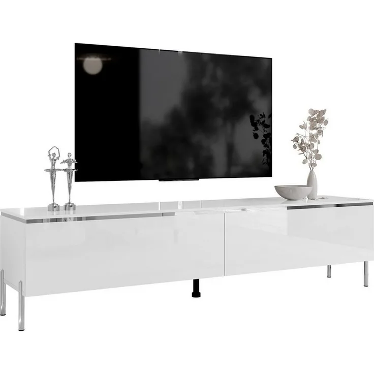 Lookway TV-Schrank AURORA SILVER auf Beinen und LED Beluchtung Breite: 180 cm