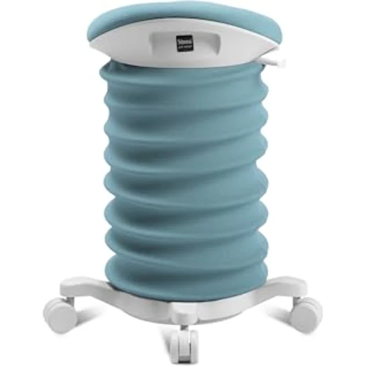 TOPSTAR Sitness 4D mit Rollen - AGR-Zertifiziert Dynamischer Sitzhocker Papyrus - softblau Stoff HI6, ergonomischer Bürohocker - höhenverstellbar - stärkt den Rücken - entlastet die Bandscheiben – Bild 5