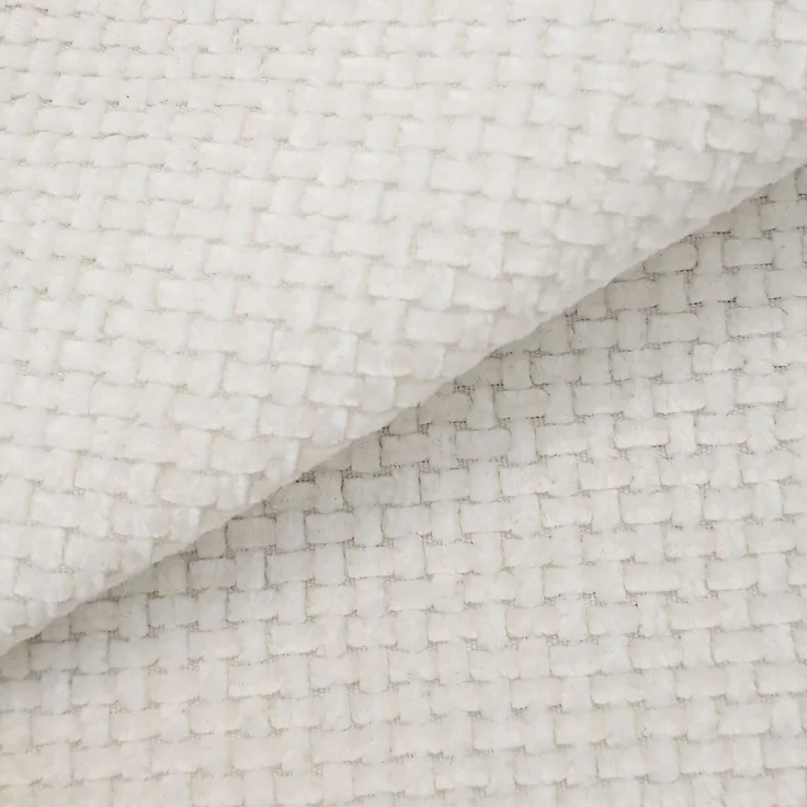 Polsterhocker mit weichem Stoffbezug, modularer Loungesitz aus Schaumstoff ohne Montage für Wohnbereiche, Weiß – Bild 3