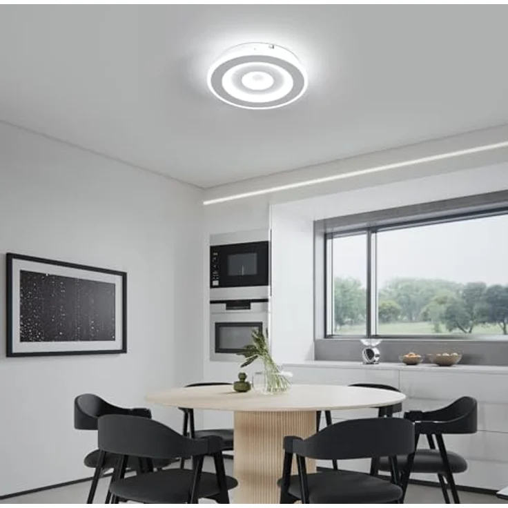 Comely LED Deckenleuchte Runden, 28cm 28W Weiß Moderne Deckenlampe Deckenbeleuchtung für Schlafzimmer, Wohnzimmer, Flur, Kaltweißes Licht 6500K – Bild 6