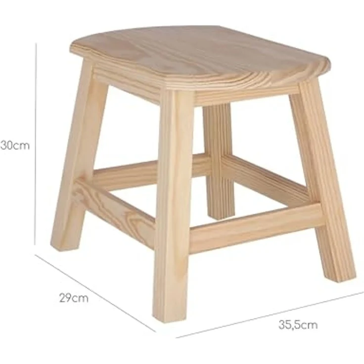 Aranaz Großer ovaler Hocker ohne Lack – Bild 3