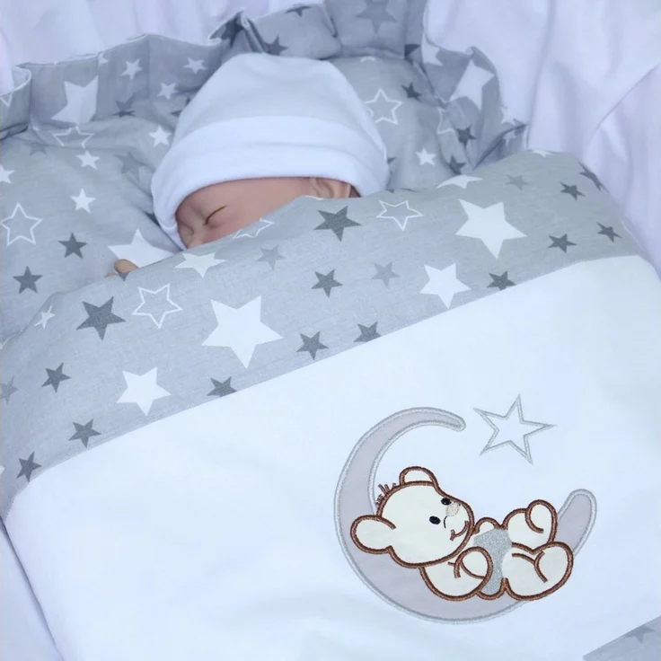 Primawela Babybettwäsche Kinderwagenset Baby Bettwäsche für Kinderwagen Bezüge Decke Kissen, 2 teilig – Bild 2