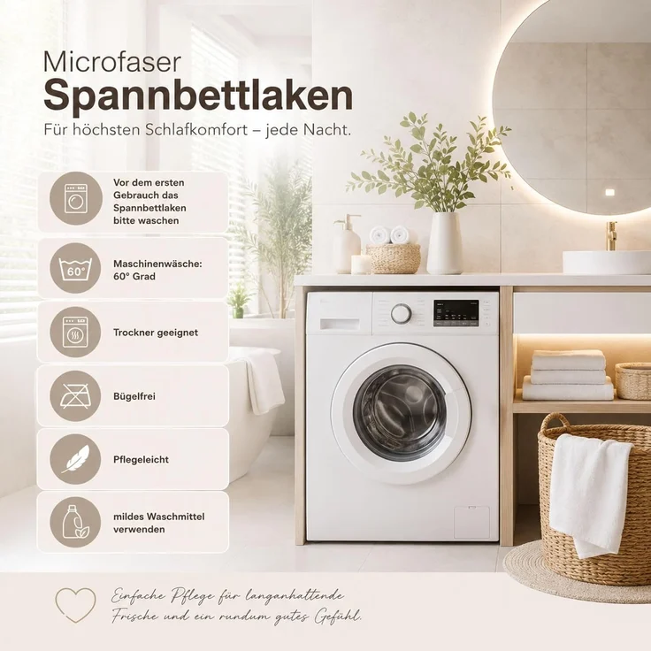 Microfaser Spannbettlaken - Spannbetttuch 120x200 cm – Atmungsaktiv, Knitterfrei & Pflegeleicht – OEKO-TEX Bettlaken mit Rundumgummi - Anthrazit – Bild 6