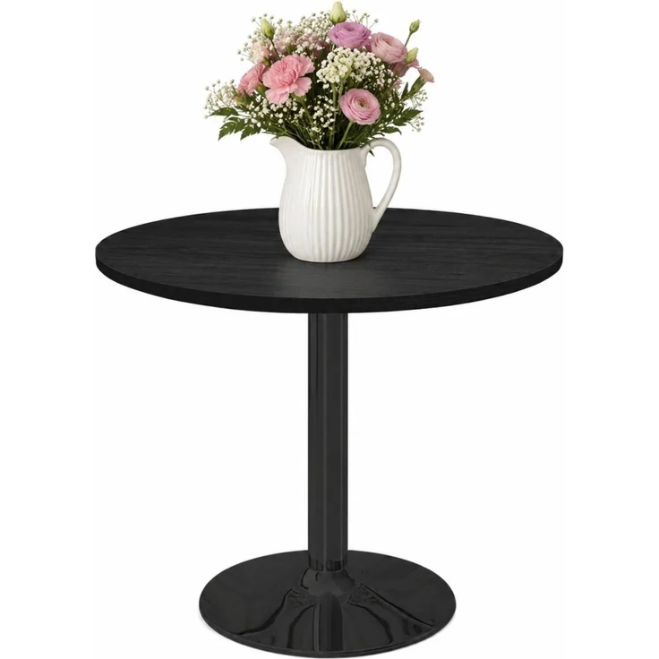 Sleepyshop24 Runder Esstisch VICTORY 70 cm – SCHWARZ Smoke, moderner Küchentisch mit Metallfuß, skandinavisches Design – Bild 1