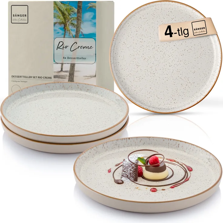 SÄNGER Dessertteller Set Rio Creme 4 teilig
