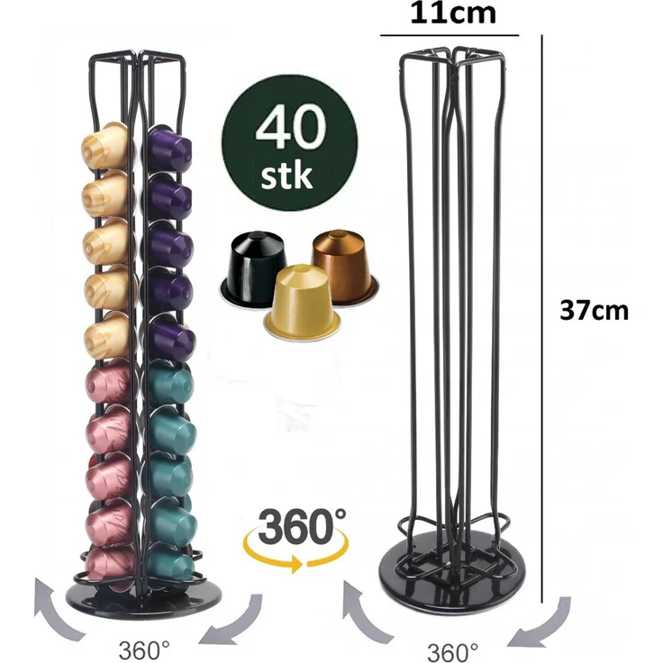 Kaffeekapsel Ständer Kapselspender Kapselhalter drehbar 40 Kapseln Nespresso N03